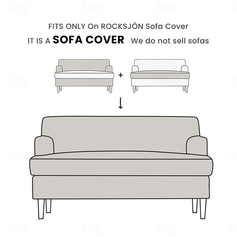 Sofa Cover Solid Suitable For ROCKSJÖN Sofa Color Quilted Slipcovers2