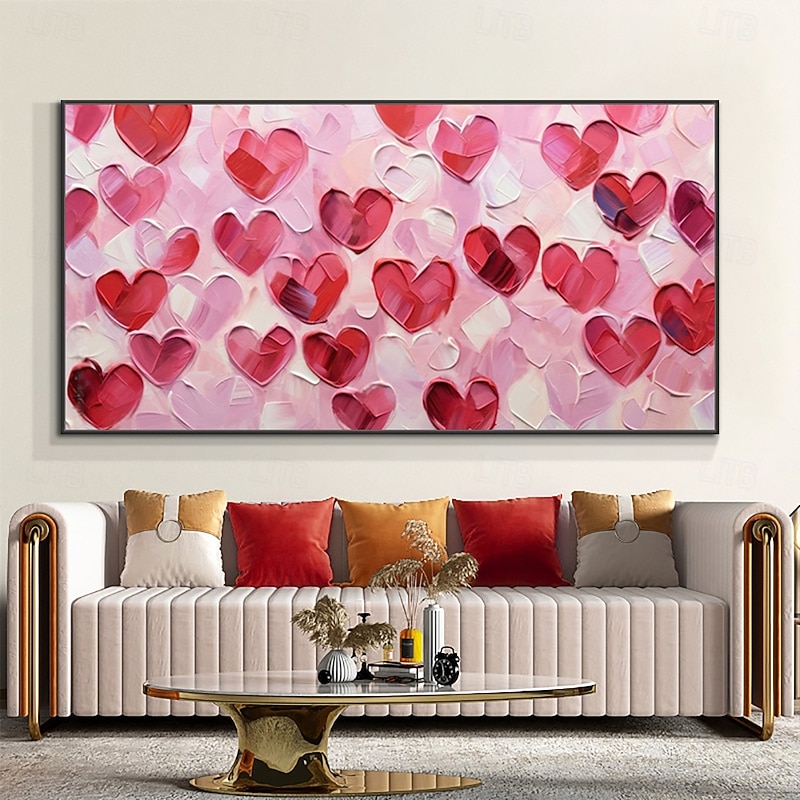 Mintura Handmade Heart Chart Press Oil Paintings On Canvas Wall Art Decoration Modern Abstract Texture Picture For Home Decor Rolled Frameless Unstretched Painting4