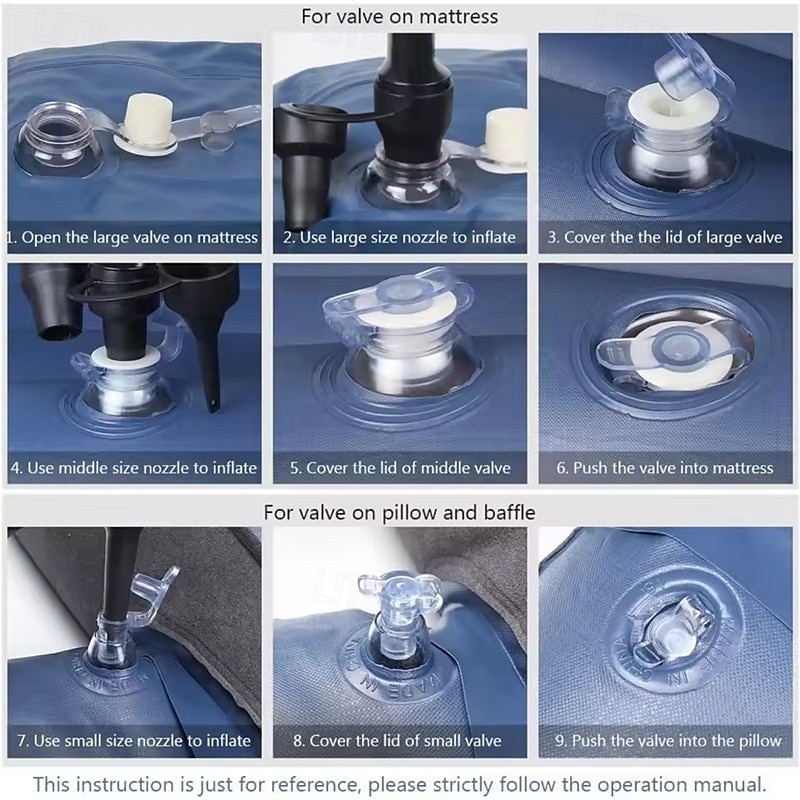 Inflatable Car Bed & Camping Mattress  SUV-Ready Portable Air Couch for Travel/Sleeping  w/ 2 Air Pillows  Black4