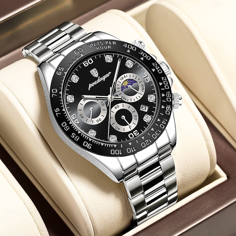 Luxury Men Watch Chronograph Waterproof Luminous Date Man Wristwatch Outdoor Sport Stainless Steel Men's Quartz Watches2