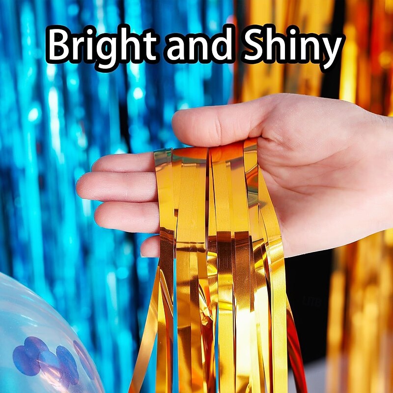 Pride Rainbow Tassel Curtain 2m, Iridescent Fringe Party Decoration, Love is Love, LGBTQ Party Supplies, Birthday and Valentine's Day Colorful Streamer Backdrop3