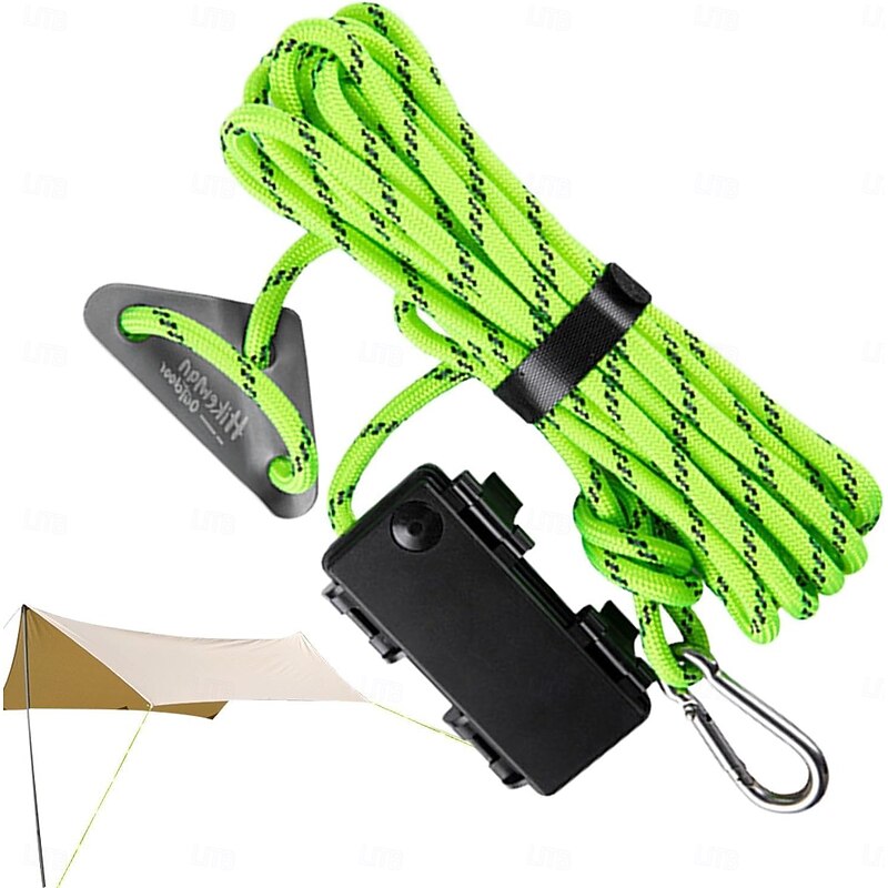 1 Pc Outdoor Camping Rope Light – Waterproof Camping Luminous Wind Rope, 5M/16.4FT, 3 Lighting Modes, Windproof Canopy Tent Rope with AA Battery Box, Perfect for Outdoor Atmosphere Lighting