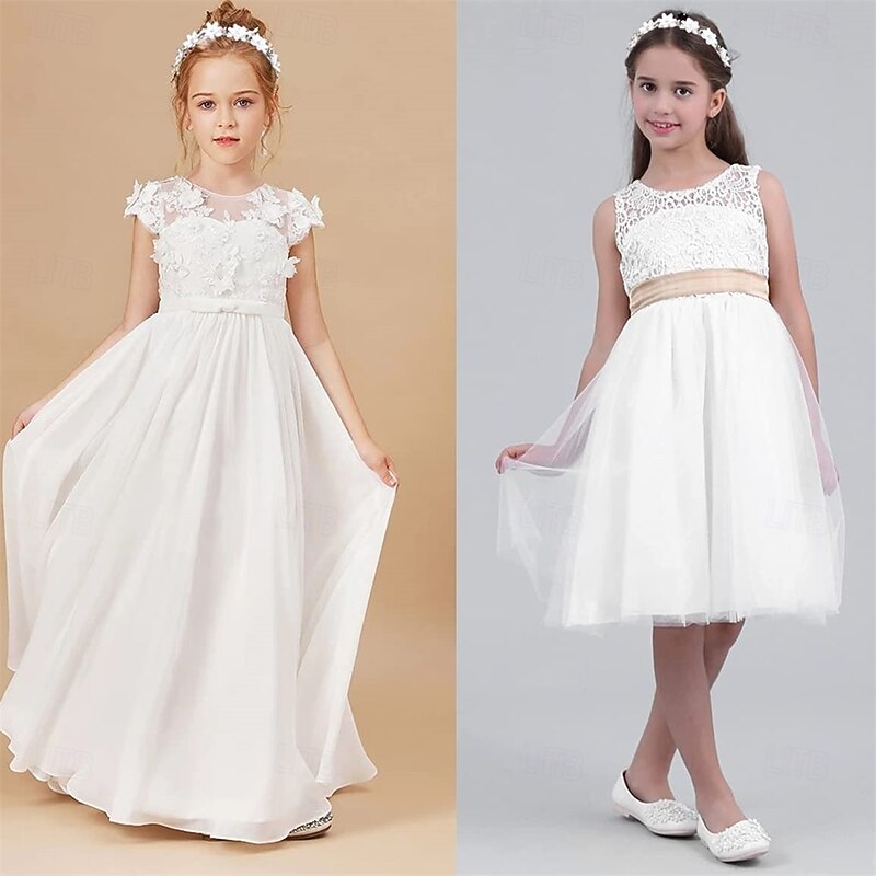 Flower Girl Headpiece Princess Wedding Headband Girls First Communion White Floral Wreath Hair Accessory3