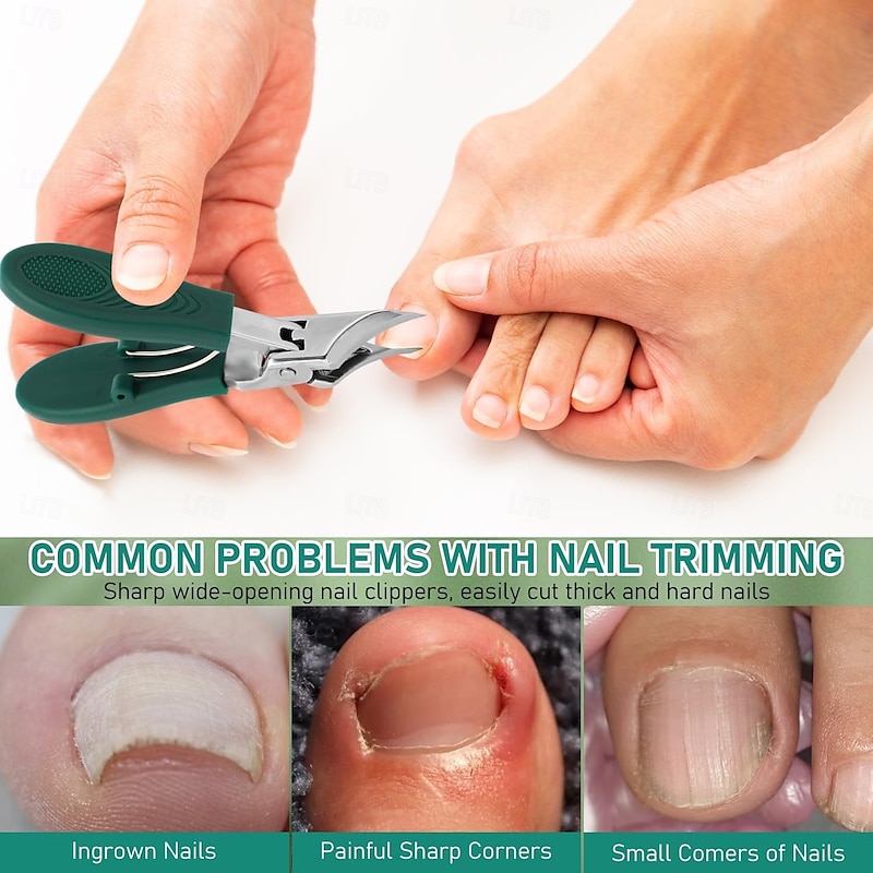 Eagle Beak Beveled Nail Clippers,Long Handle Wide Jaw Opening Anti-Splash Slanted Nail Clipper,Three Sets of Eagle Beak Beveled Nails Clippers,for Thick Nails, Seniors&Ingrown Care4