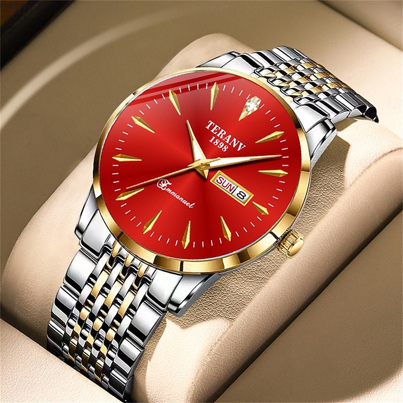 Men's Business Quartz Watch – Ultra-Thin Dual Calendar Luminous Dial, IPX7 Waterproof, Elegant Stainless Steel Strap, Stylish Gift for Professionals3