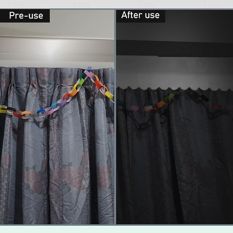 Top of Curtain Light Blocker, Light Blocking Curtains Toppers Velcro Portable Blackout for Window, Easy to Cut and Install Without Turning Holes3