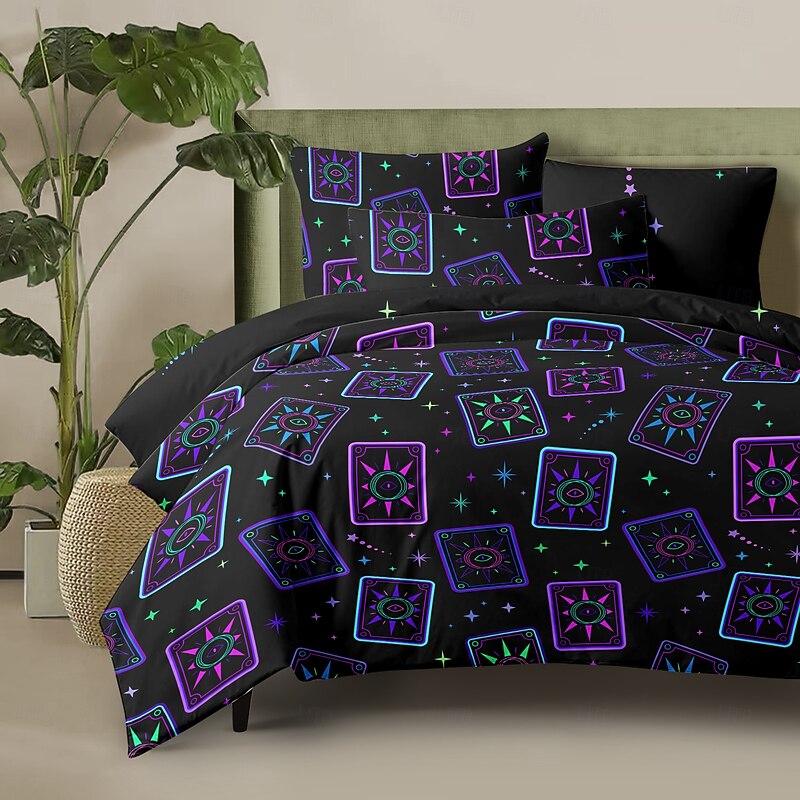 Tarot Card Duvet Cover 100% Cotton Full Size Bedding Set Bed Sets Quilt Cover Soft Lightweight Comforter Cover with 2 Pillowcases for All Season2