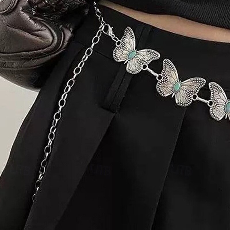 Women's Belt Alloy Silver Chain Street Daily Pure Color3