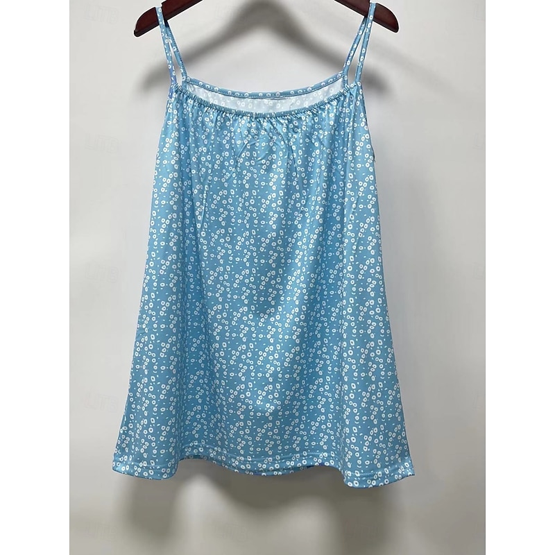 Women's Camisole Tank Top Floral Daily Casual Sleeveless Strap Regular Tops Daily Print Pink Sky Blue Gray Summer2
