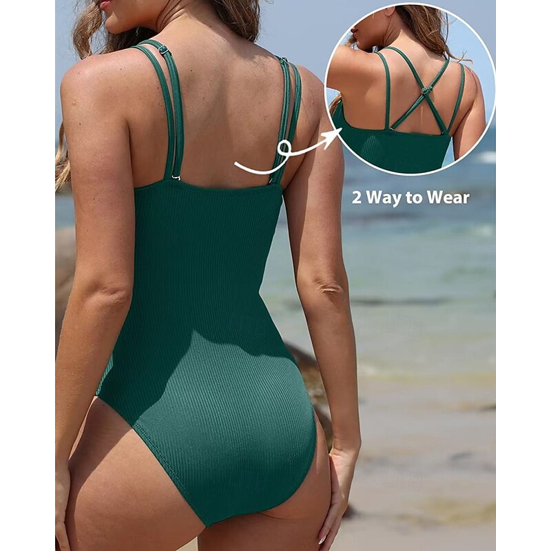 Women's One Piece Swimsuit Open Back Swimwear Patchwork Swimwear Black Blue Breathable Quick Dry Sleeveless - Swimming Surfing Snorkeling Summer2
