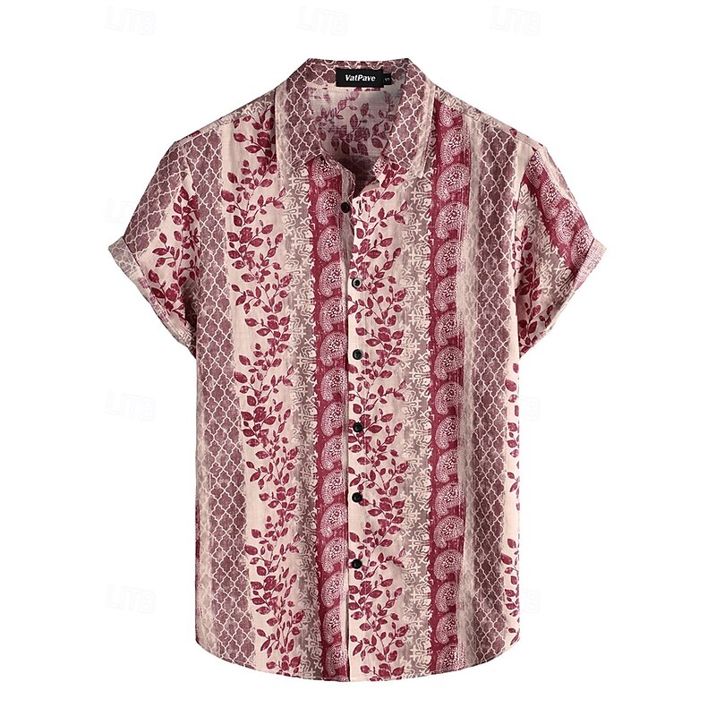 Retro Vintage Boho 1970s Shirt Hawaiian Shirts Hippie Floral Fancy Dress Men's Halloween Carnival Music Festival Beach Vacation Wear Retro Theme Party Adults' Shirt