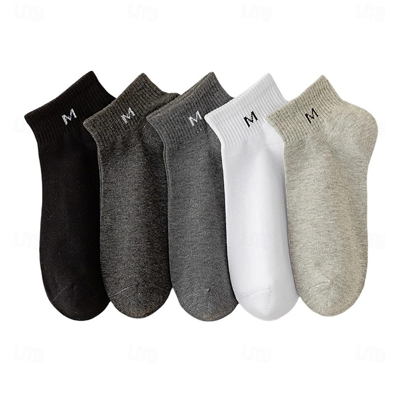 Men 1 Pair Socks No Show & Liner Socks Black White Color Plain School Formal Outdoor Medium Summer Spring Fall Winter Daily Casual