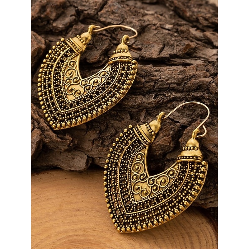 Women's Vintage Bohemian Drop Earrings – Lightweight Alloy Tribal Style Hook Earrings for Women – Ideal for Festivals, Parties, Casual Outfits and Gifts4