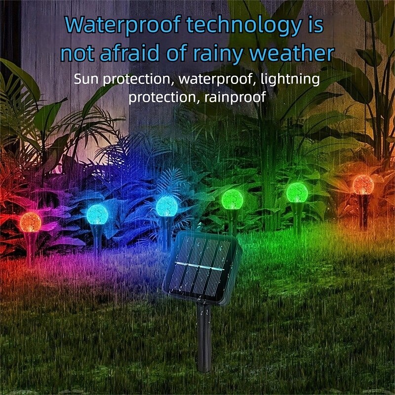 Solar Pathway Lights Landscape Lights Bubble Beads Shaped Outdoor Professional Waterproofing Solar String Lights for Path Garden Patio Decorative Creative Lamp4