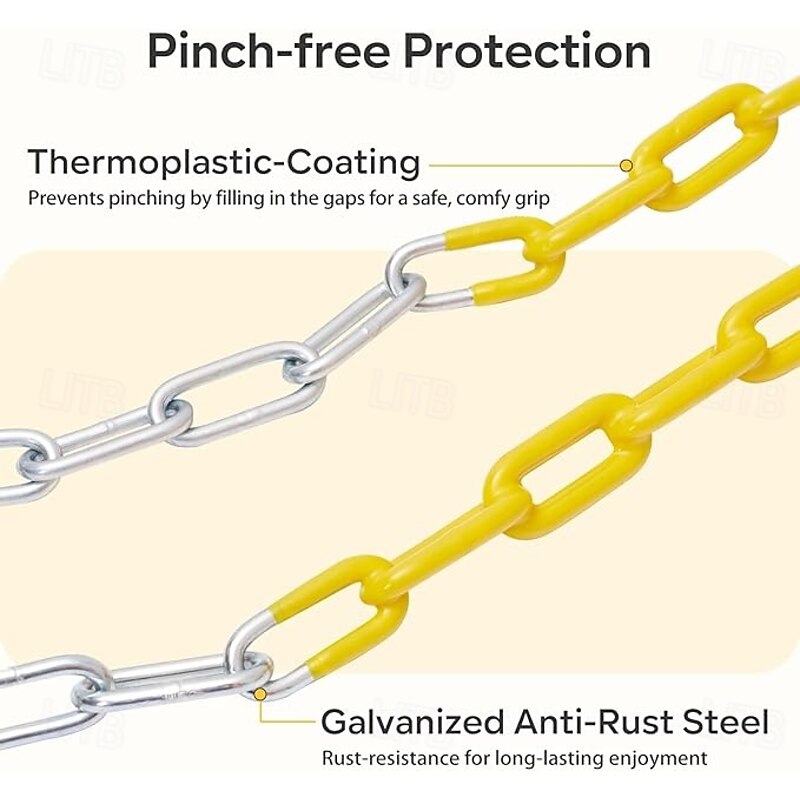 High backrest full bucket seat for children aged 1 to 3 can accommodate 330 pounds with a safety designed outdoor baby swing chain swing3