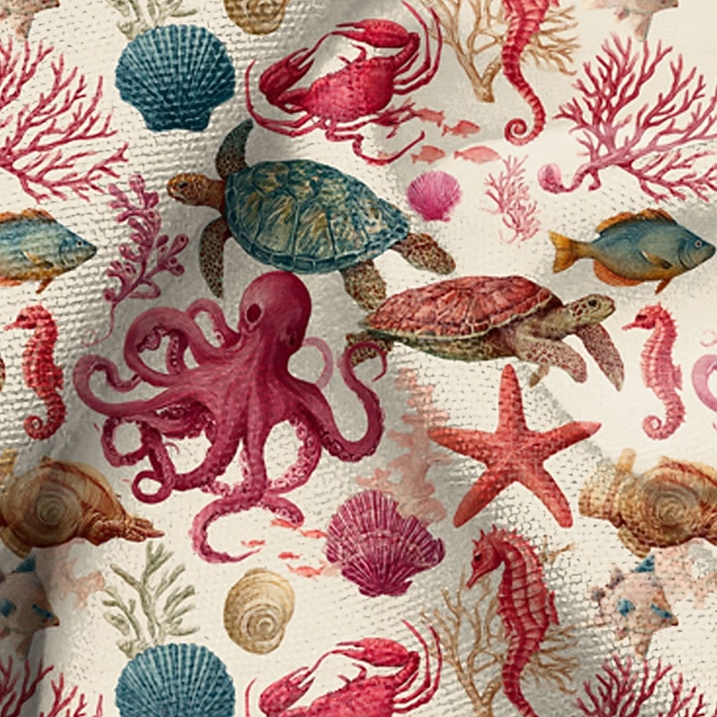 Men's Starfish Turtles Sea Creatures Shirt Summer Hawaiian Shirt Button Up Shirt Short Sleeve Hawaiian Resort Vacation Holiday Beach Wear Summer Spring Turndown 3D Print Collared Shirts Pink Apricot3