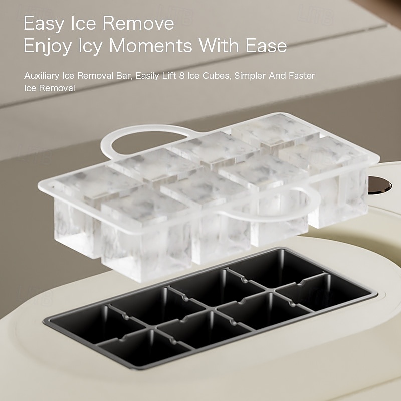 Portable Mini Ice Maker – Fast 10-15 Min Ice Making, 8 Cubes/Cycle, Compact & Quiet, Crystal Solid Ice, Easy to Clean, Ideal for Home, Office, or Parties2