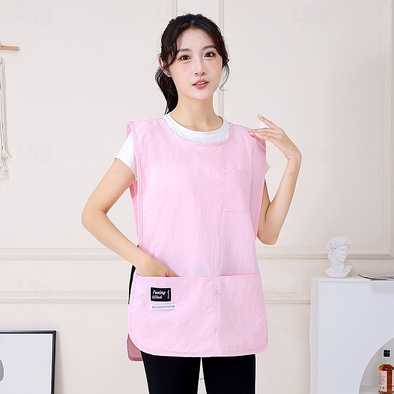 Waterproof Apron Vest for Kitchen, Baking, Barber Shop, Restaurant Workwear, Unisex Sleeveless Cooking Apron with Pockets – Simple Modern Design