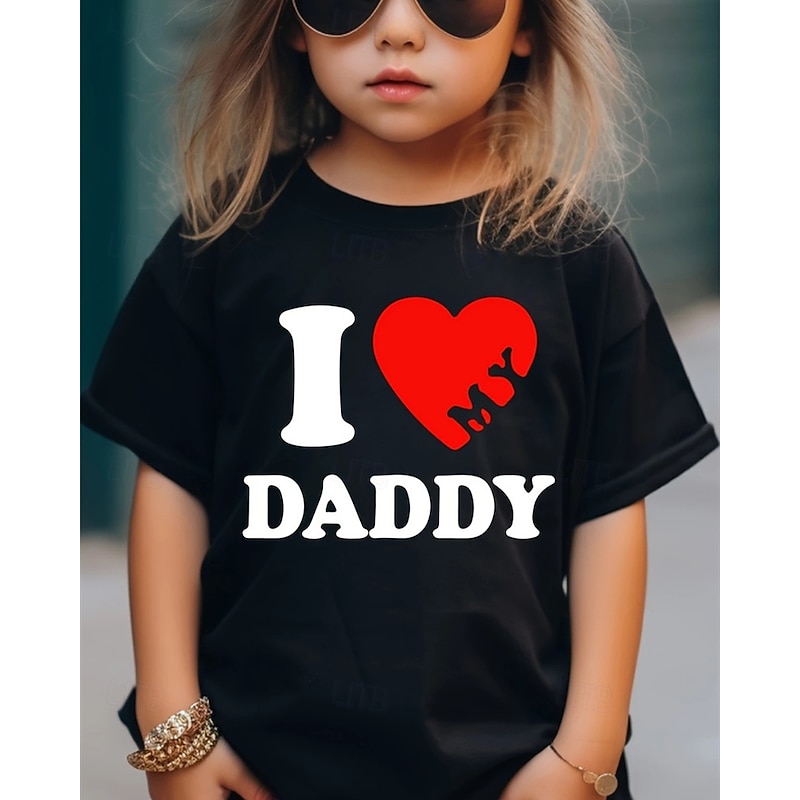 100% Cotton Kids Girls' Black Letters T shirt Tee Crew Neck Short Sleeve Outdoor Vacation Daily Classic Casual Print Summer