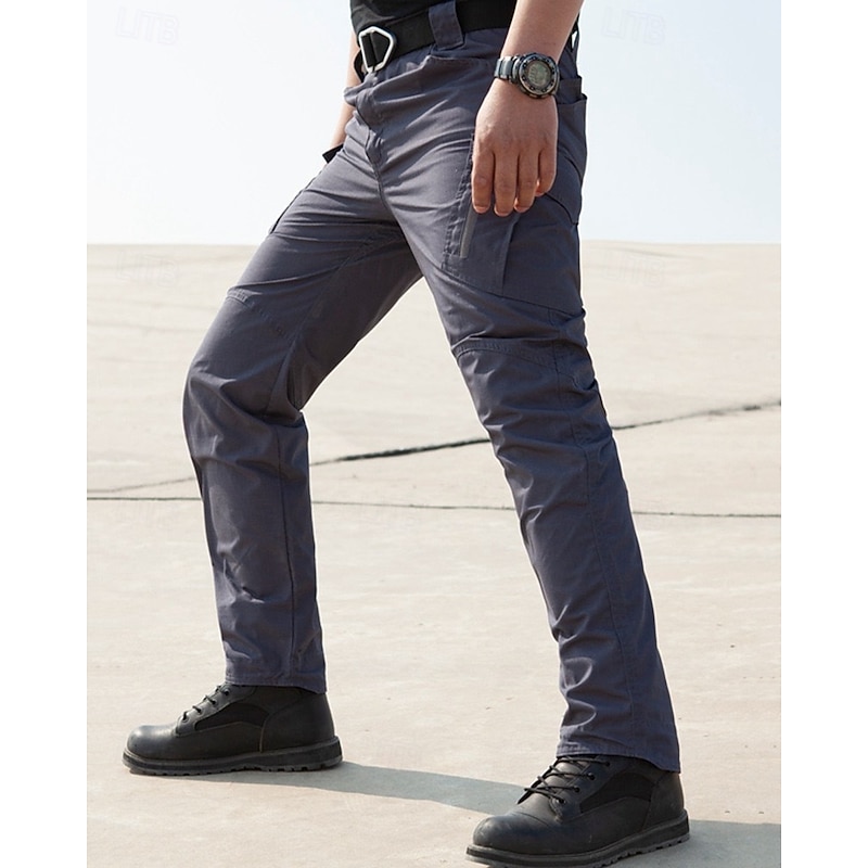 Men's Cargo Pants Tactical Pants Trousers Buttons Multi Pocket Plain Waterproof Wearable Outdoor Daily Camping & Hiking Fashion Classic Black Khaki4