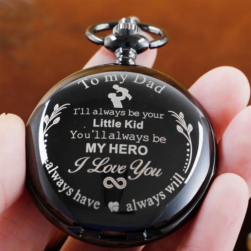 Quartz Pocket Watch Vintage Pendant Fob Chain Pocket Clock for Dad Idea for Father's Day2