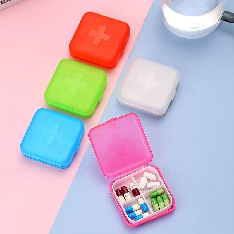 10pcs 5pcs 1pc New Portable Jewelry Box Earplug Box Accessories Mini Sorting Fish Hook Storage Box Medicine Box Portable Small Items Anti Loss Storage4