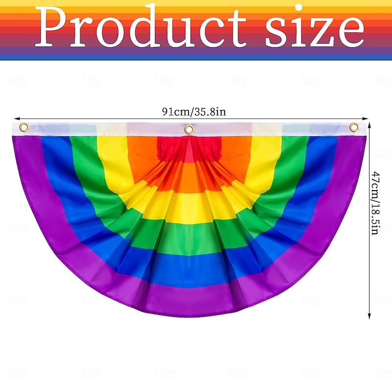 4 Pcs Pride Rainbow Bunting Flags, Pleated Fan Banner for LGBTQ Gay Pride Party, Love is Love Pride Month Decor, Outdoor Yard Decoration3