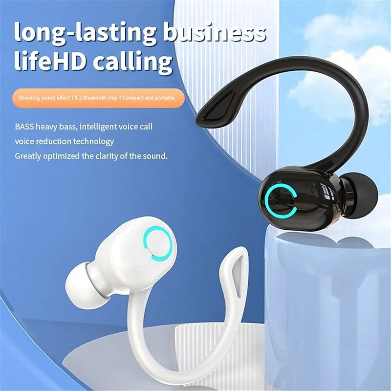 S10 Bluetooth 5.2 Ear Hook Wireless Earbuds – Waterproof Business Headset with Mic for Phone Calls and Sports2
