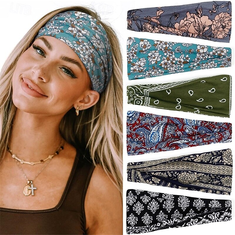 Headbands for Women Boho Elastic Hairbands for Women s Hair Non Slip Wide Thick Head Band Fashion Soft Fabric Woman Headbands Short Hair Accessories for Women