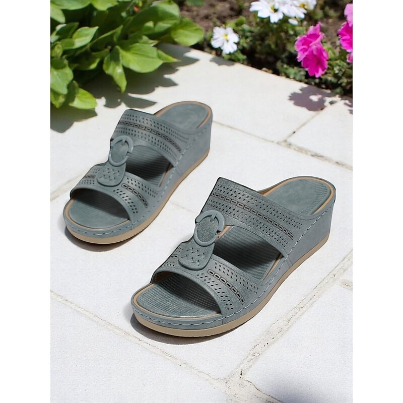 Women's Cutout Slide Sandals with Buckle – Summer Comfort Slippers, Perfect for Garden Walks and Casual Outings4