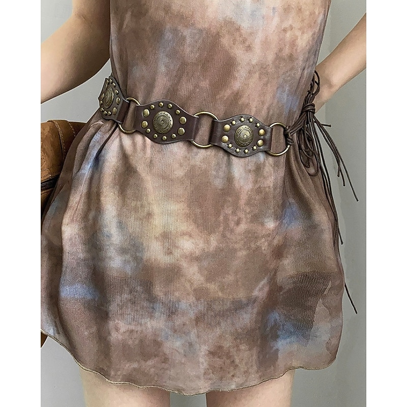 Women's Belt PU Black Brown Coffee Waist Belt Daily Holiday Floral