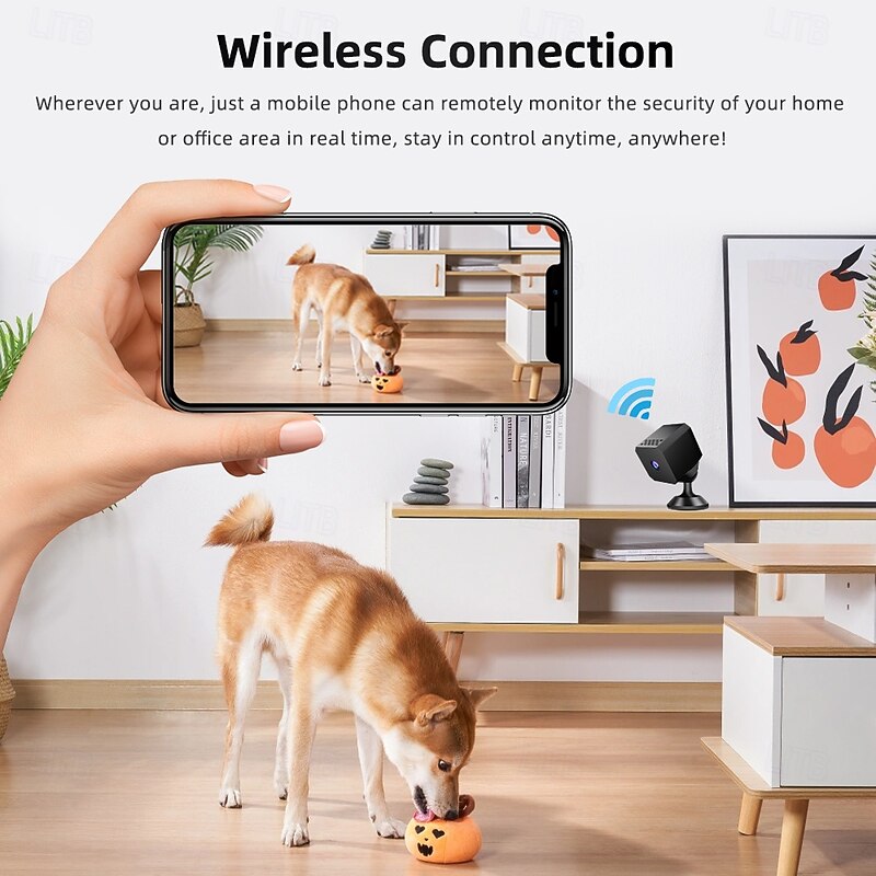 Mini WiFi Indoor Security Camera – HD Night Vision Wide Angle Surveillance Cam for Home Pet Baby Monitor2