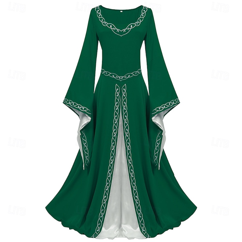 Medieval Renaissance Cocktail Dress Prom Dress Viking Outlander Elven Fancy Dress Women's Celtic Fantasy Royal Halloween Carnival Masquerade Party LARP Ren Faire Adults Dress4