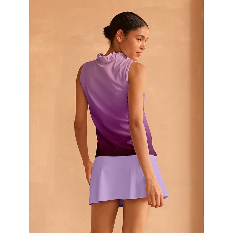 Women's Golf Polo Shirt Purple Sleeveless Top Ladies Golf Attire Clothes Outfits Wear Apparel2