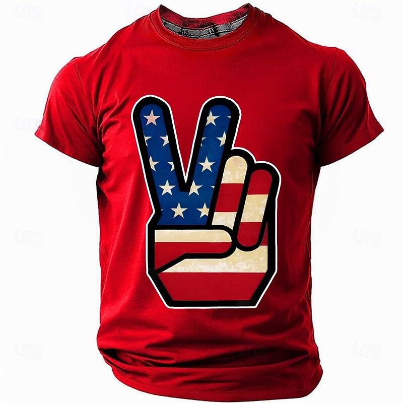 Patriotic T Shirts For Men Funny Slang T Shirt Short Sleeve T shirt 3D Print Crew Neck Shirt Fashion Daily Casual Street Casual Daily Black Red Blue Summer Spring All Seasons Clothing Apparel S M L4