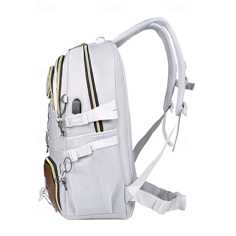 Men's Large Capacity USB Charging Backpack with Shoe Compartment, Water-Resistant Oxford School Bag for College Students and Outdoor Travel4