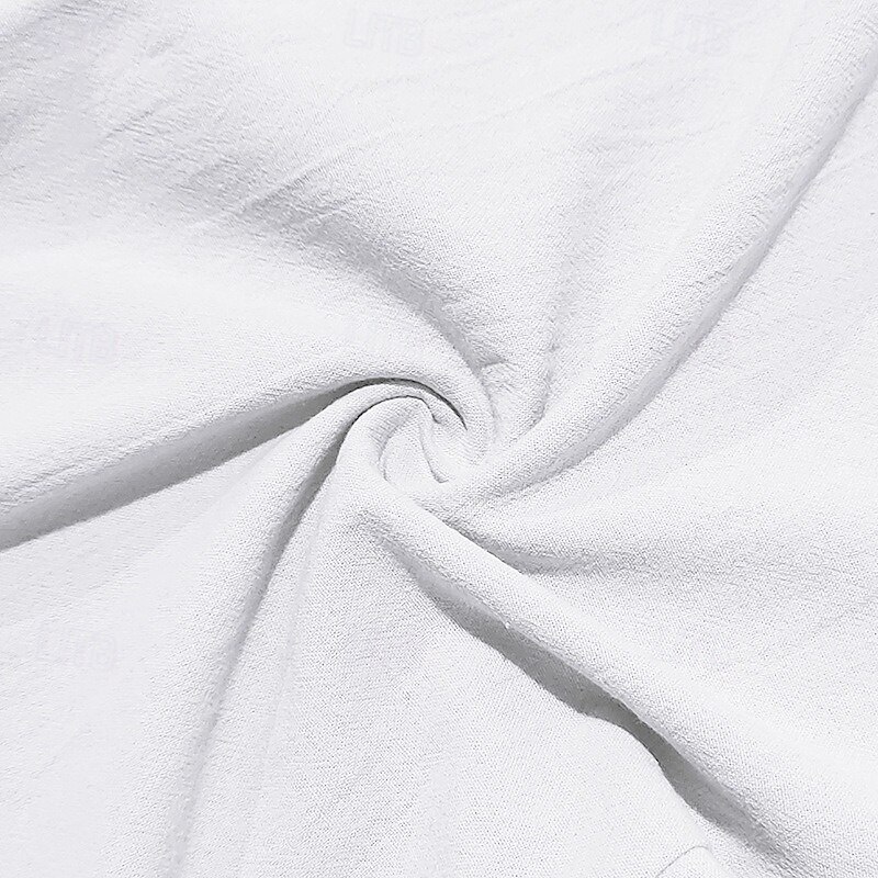 Men's Linen Pants Trousers Summer Pants Baggy Pants Gauze Pants Drawstring Elastic Waist Straight Leg Plain Comfort Breathable Knee Length Outdoor Daily Holiday Vacation Fashion Black White4