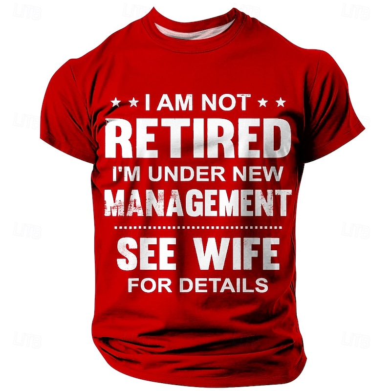 Men's Retired T Shirt Short Sleeve T shirt 3D Print Crew Neck Shirt Fashion Daily Street Casual Daily Black Red Blue Summer Spring Clothing Apparel S M L XL XXL XXXL3