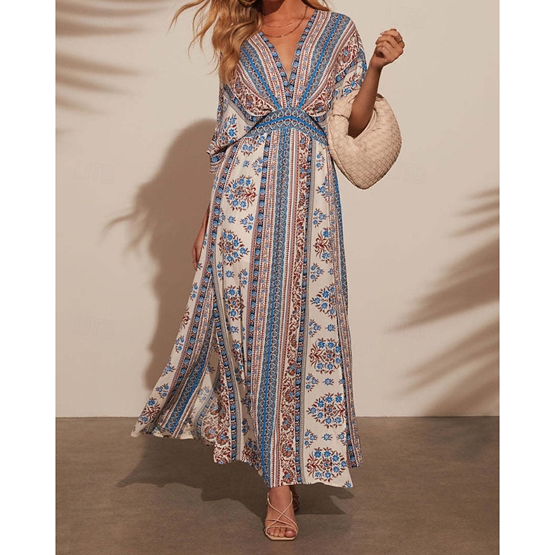 Women's Swimwear Cover Up Swimsuit Tropical Beach Wear Flower V Neck Short Sleeves Bathing Suits2