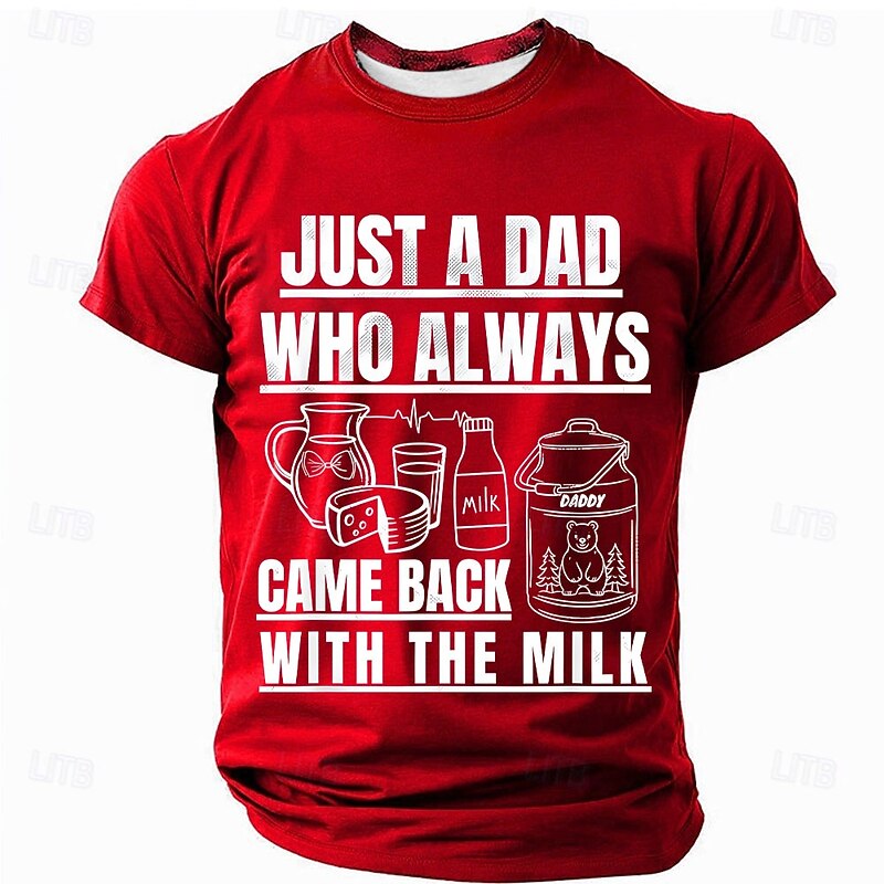 Men's Funny Slang Father T Shirt Short Sleeve T shirt 3D Print Crew Neck Round Neck Shirt Fashion Daily Basic Street Casual Daily Black Red Blue Summer Spring All Seasons Clothing Apparel S M L XL2