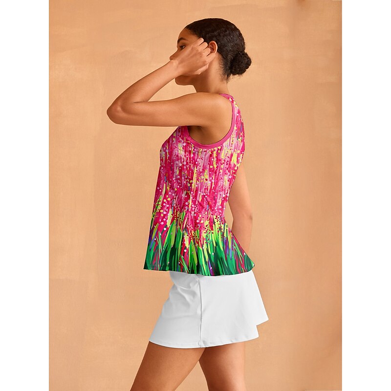 Women's Tennis Shirt Pink Sleeveless Top Ladies Golf Attire Clothes Outfits Wear Apparel