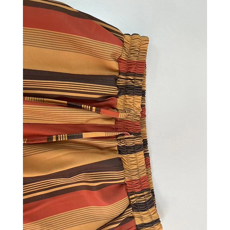 Women's Slacks Pants Trousers Casual Full Length Natural Striped Pocket Elastic Drawstring Design Comfy Outdoor Comfortable Outdoor Holiday Casual Daily Yellow Summer Regular Fit4