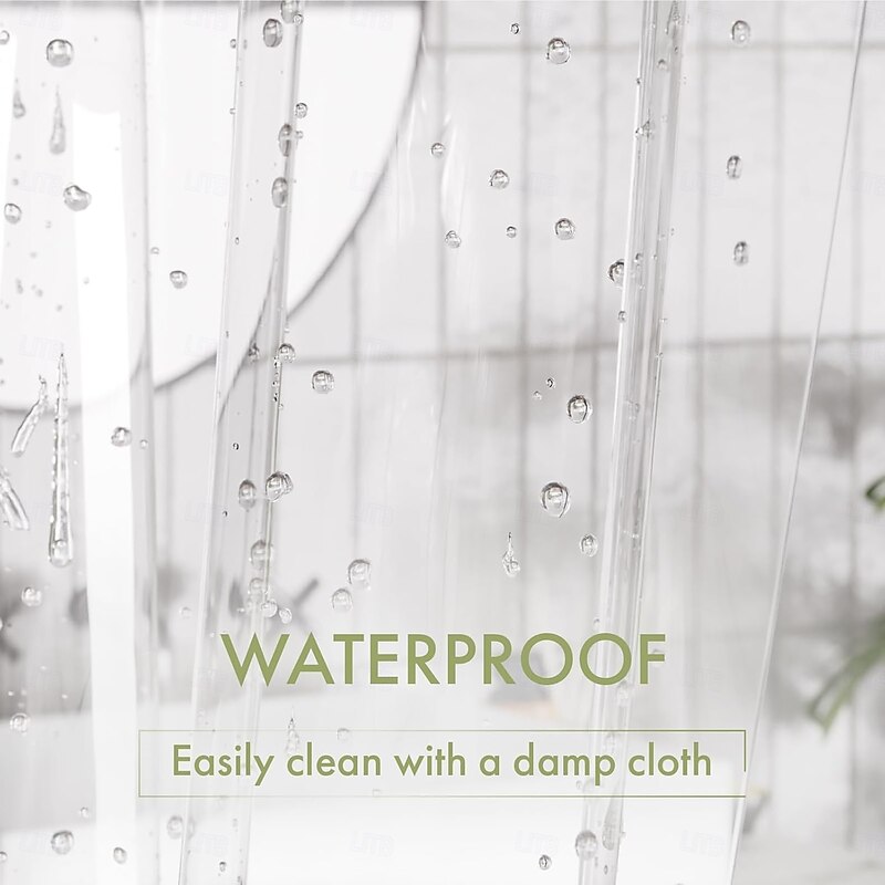 180*180cm / 71x71 inch Clear Shower Curtain Liner Waterproof Plastic Shower Liner Cute Lightweight PEVA Shower Curtain for Bathroom with 3 Magnets and 12 Rustproof Metal Grommets and 12 Hooks4
