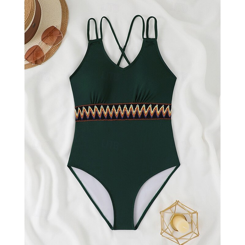 Women's One Piece Swimsuit Open Back Swimwear Patchwork Swimwear Black Blue Breathable Quick Dry Sleeveless - Swimming Surfing Snorkeling Summer3