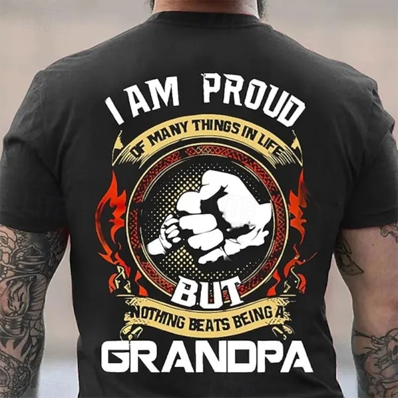 Men's Grandpa Funny Slang T Shirt Short Sleeve T shirt 3D Print Crew Neck Shirt Fashion Daily Basic Street Casual Daily Black Blue Green Summer Spring All Seasons Clothing Apparel S M L XL XXL XXXL