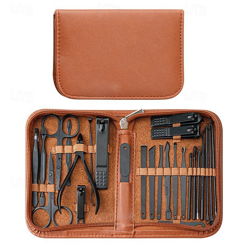 26pcs/set Nail Clipper Kit Manicure Set Professional Stainless Steel Manicure Kit,nail Care Tools with Luxurious Travel Case4