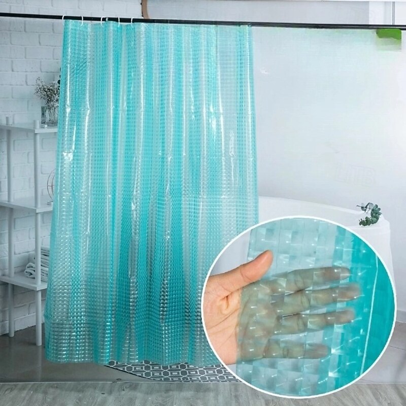 3D PEVA Shower Curtain Liner Waterproof 180x180cm 70