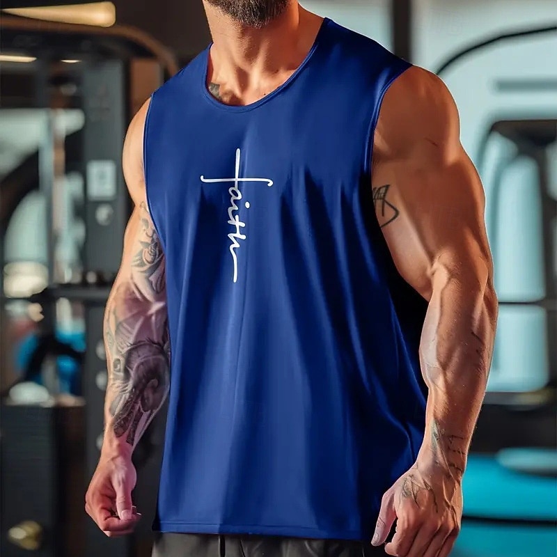 Men's Tank Top Vest Top Undershirt Sleeveless Shirt Sleeveless Crew Neck Summer Letter Fashion Designer Basic Classic Vacation Street Going out Black White Yellow Top Tee for Men2