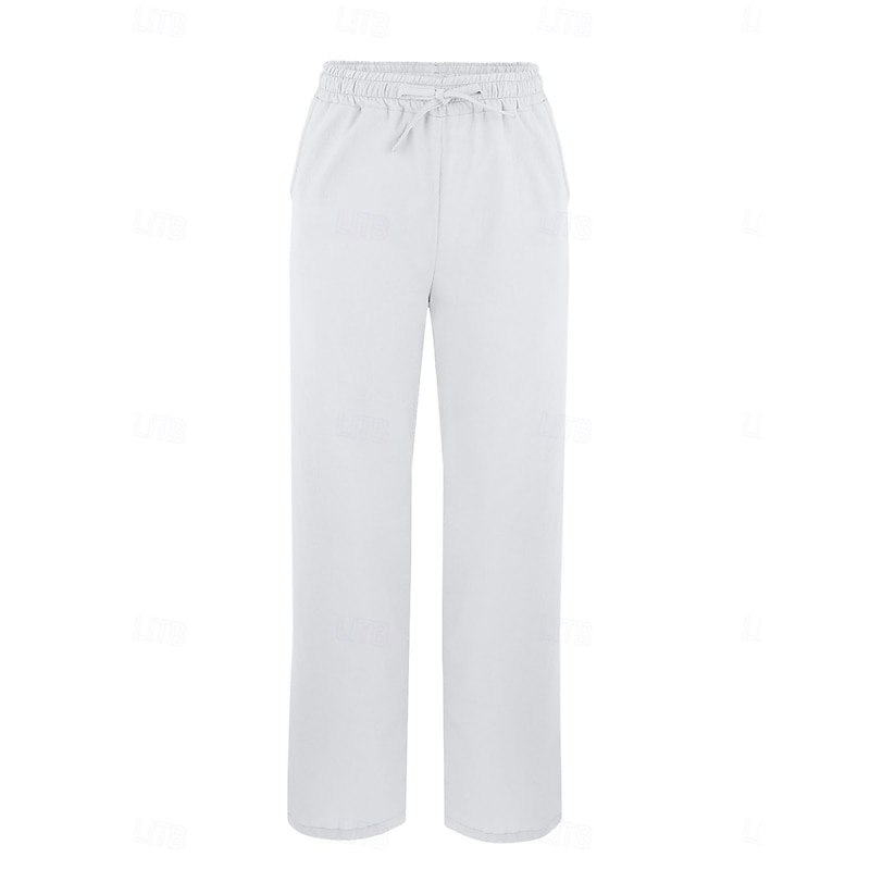 Women's Cotton Linen Pants Solid Color Chinos Vacation Fashion Casual Long High Waist Plain Pocket Drawstring Comfort Outdoor Micro-elastic Vacation Street Daily Camel Wine Black White Summer