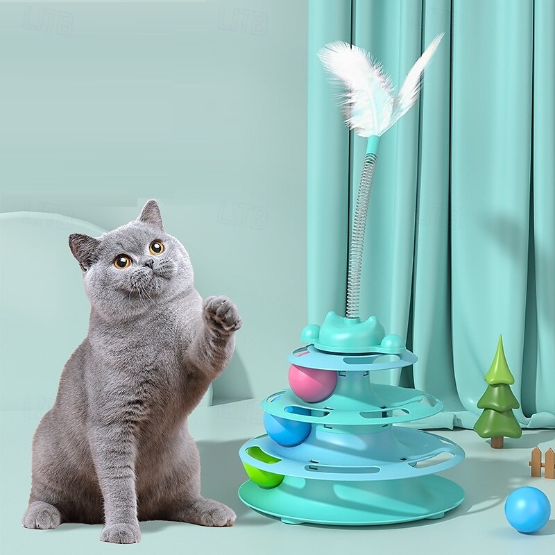 Ball Feather Toy Interactive Toy with Removable Pet Exercise Releasing Pressure Pet Training for Cat Kitten Indoor Outdoor Pet Play3